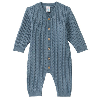 Newborn-overall met vlechtpatroon