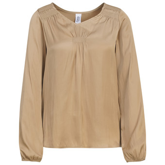 Damen Satinbluse mit Raffung