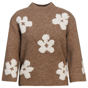 Damen Strickpullover mit Blumenmuster