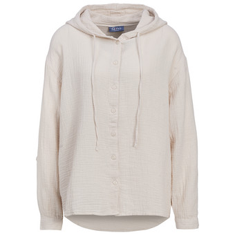 Damen Musselin-Bluse mit Kapuze