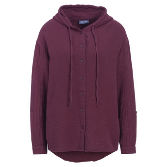 Damen Musselin-Bluse mit Kapuze