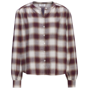 Damen Karobluse mit Knopfleiste