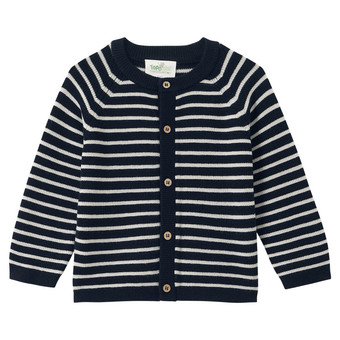 Baby Merino-Strickjacke mit Streifen