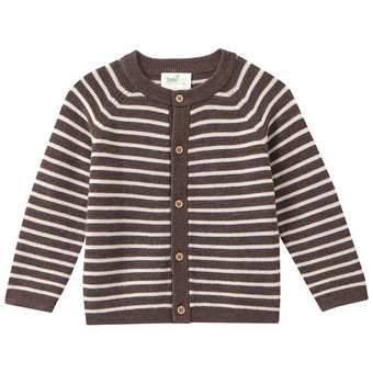 Baby Merino-Strickjacke mit Streifen