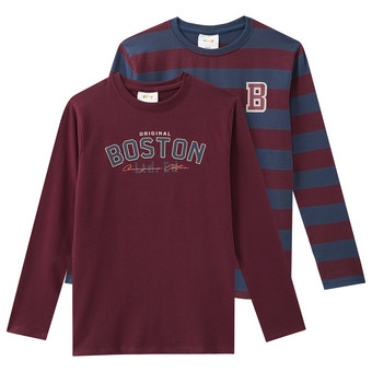 2 Jungen Langarmshirts mit Print