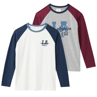 2 Jungen Langarmshirts mit Raglanärmeln