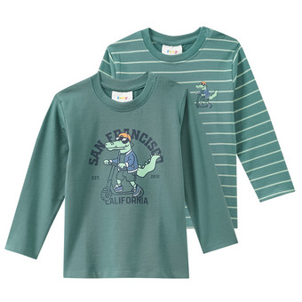 2 Baby Langarmshirts mit Print