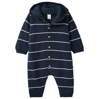 Newborn Strickoverall mit Kapuze