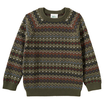 Jungen Strickpullover mit Norwegermuster