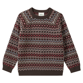 Mädchen Strickpullover mit Norwegermuster