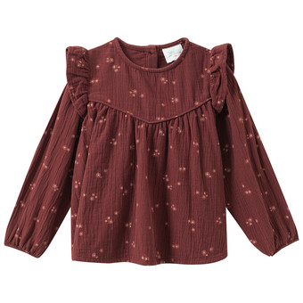 Mädchen Musselin-Bluse mit Blümchen