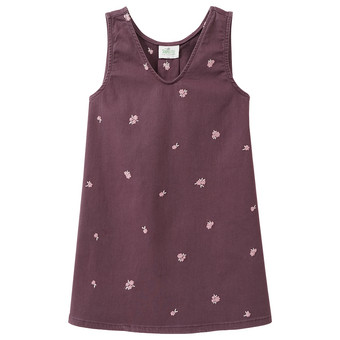 Mädchen Jeanskleid mit Blümchen-Stickerei
