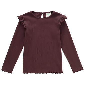 Mädchen Langarmshirt mit Rippstruktur