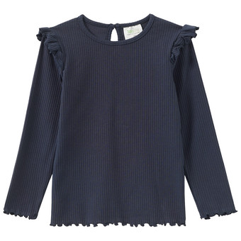 Mädchen Langarmshirt mit Rippstruktur