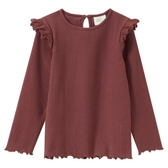 Mädchen Langarmshirt mit Rippstruktur