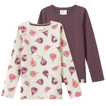 2 Mädchen Langarmshirts mit Feigen