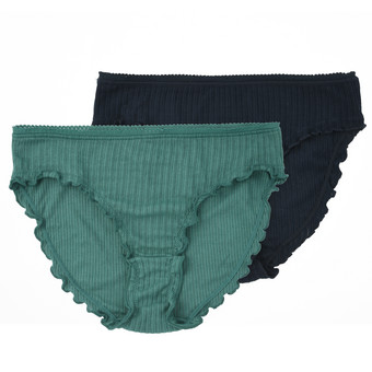 2 Damen Slips mit feiner Struktur