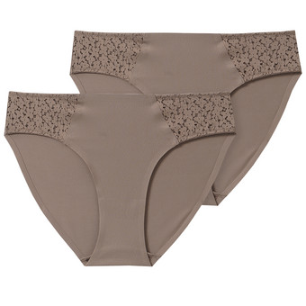 2 Damen Seamless-Slips mit Spitze