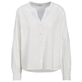 Damen Bluse mit Herzchen-Applikationen