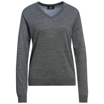 Damen Merino-Langarmshirt mit V-Ausschnitt
