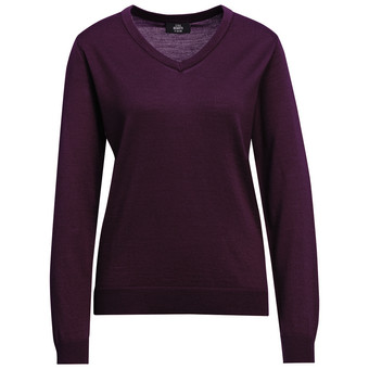 Damen Merino-Langarmshirt mit V-Ausschnitt