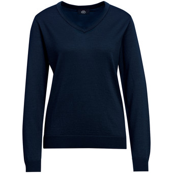 Damen Merino-Langarmshirt mit V-Ausschnitt
