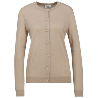 Damen Merino-Strickjacke in Unifarben