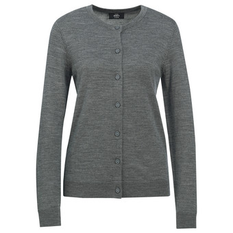 Damen Merino-Strickjacke in Unifarben