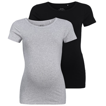2 zwangerschaps T-shirts in een basic-stijl