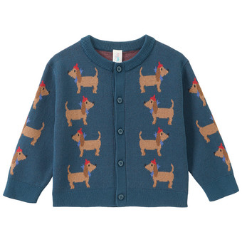 Baby Strickjacke mit Dackel-Allover