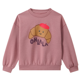 Mädchen Sweatshirt mit Crossaint-Print