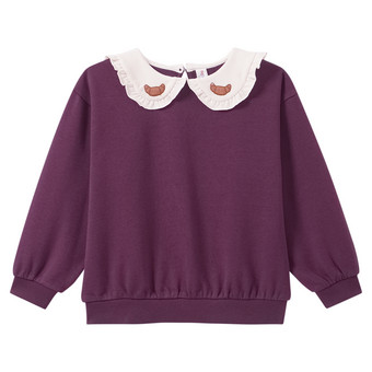 Mädchen Sweatshirt mit Bubikragen
