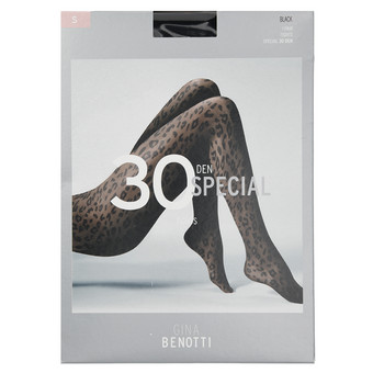 Damen Feinstrumpfhose mit Leo-Muster 30 DEN