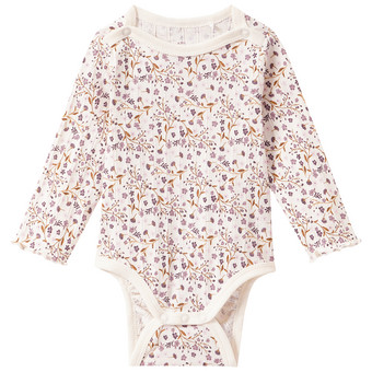 Babybody met lange mouwen en bloemetjes