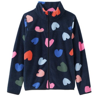 Mädchen Fleecejacke mit Herzen