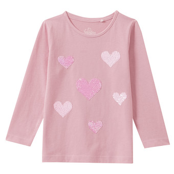 Mädchen Langarmshirt mit Wendepailletten