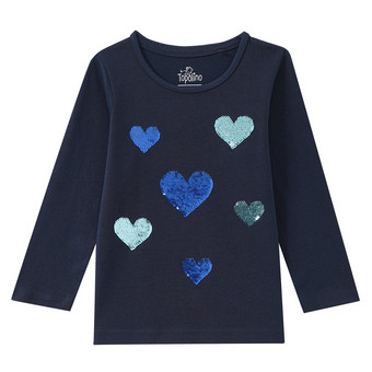 Mädchen Langarmshirt mit Wendepailletten