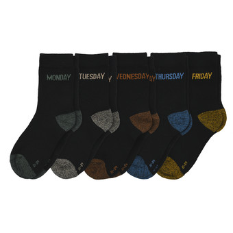 5 Paar Jungen Socken mit Wochentag-Schriftzug