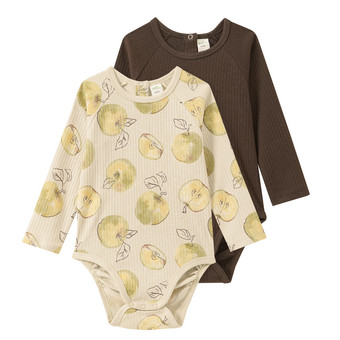 2 Baby Langarmbodys mit Rippstruktur