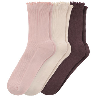 3 Paar Mädchen Socken mit feiner Rippstruktur
