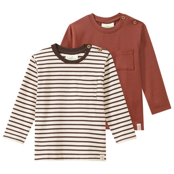 2 Baby Langarmshirts mit Brusttasche