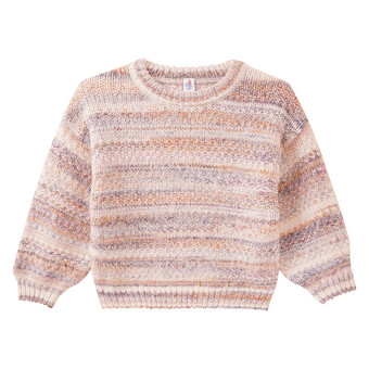 Mädchen Strickpullover in Melange-Optik