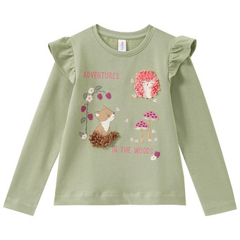 Mädchen Langarmshirt mit Tier-Prints