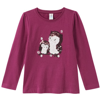 Mädchen Langarmshirt mit Pailletten