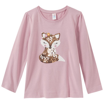 Mädchen Langarmshirt mit Pailletten