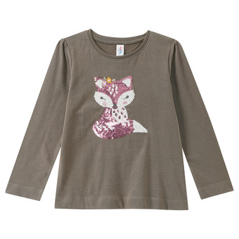 Mädchen Langarmshirt mit Pailletten
