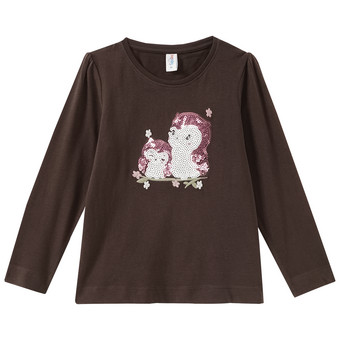 Mädchen Langarmshirt mit Pailletten