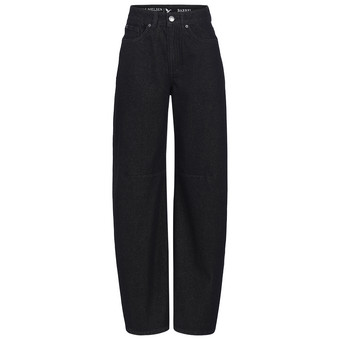 Damesjeans met barrel-pasvorm in denimlook