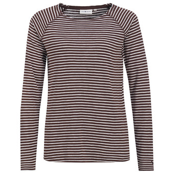 Dames-T-shirt met lange mouwen, gestreept