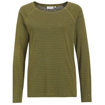Dames-T-shirt met lange mouwen, gestreept